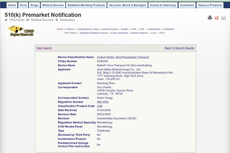 Siniguro ng Babio ang Clearance ng U.S.